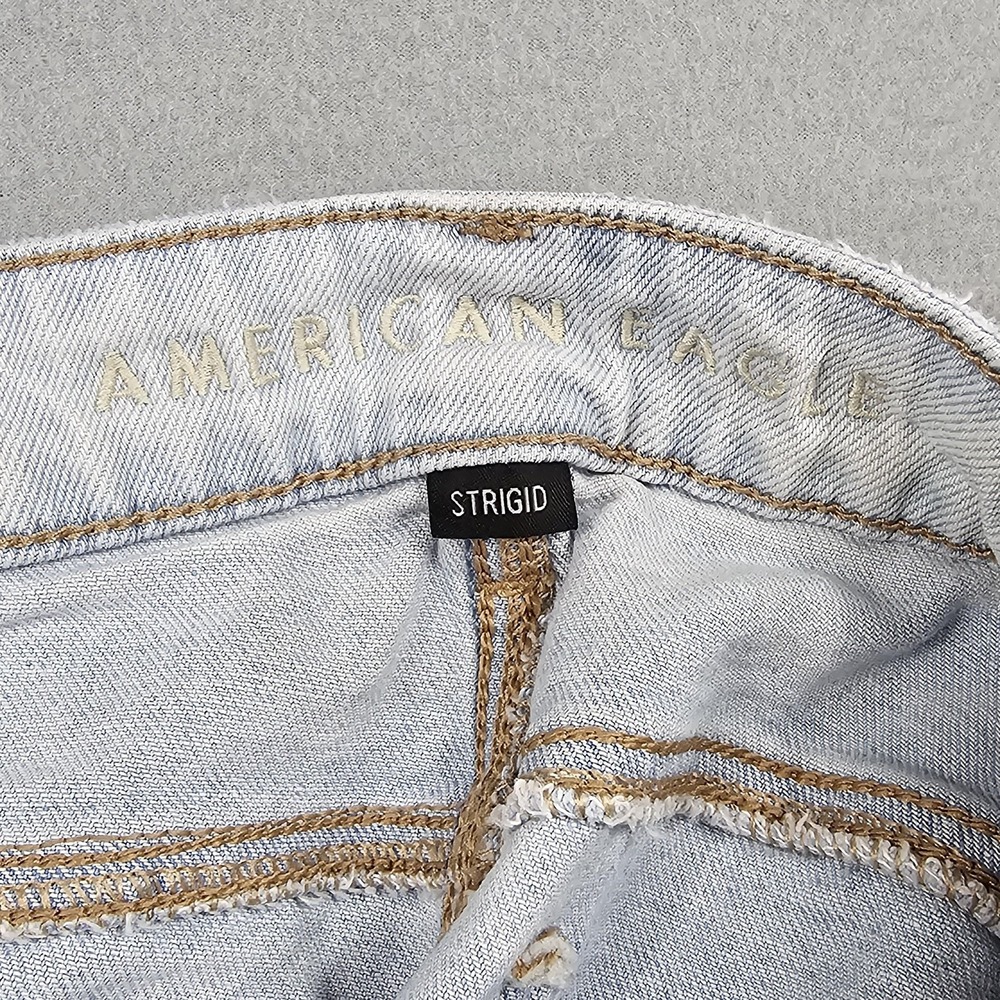 American Eagle Jeans Womens 6 Distressed Ripped High Rise Strigid Denim Pants‎ - Picture 7 of 11